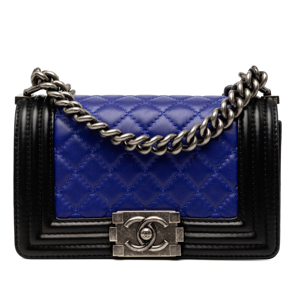Pre-Loved Chanel Small Bicolor Lambskin Boy Flap